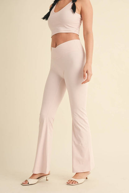 High Waist Crossover Flare Legging