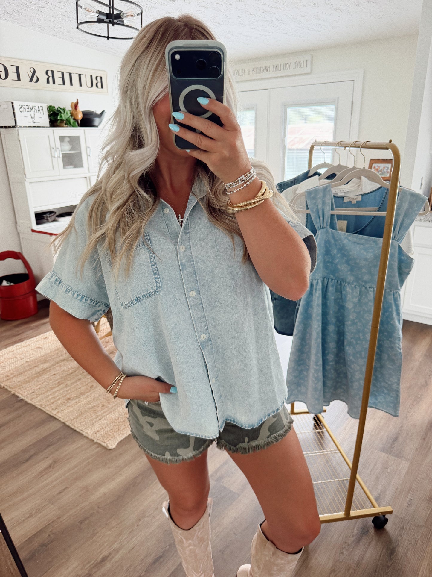 Backroad Blues Denim Top