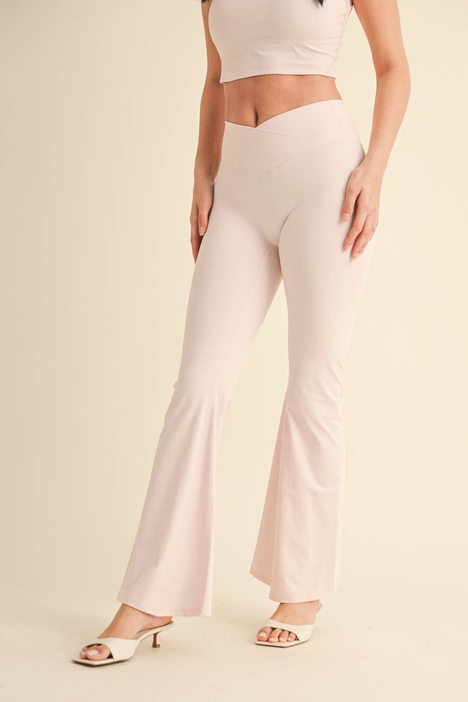 High Waist Crossover Flare Legging