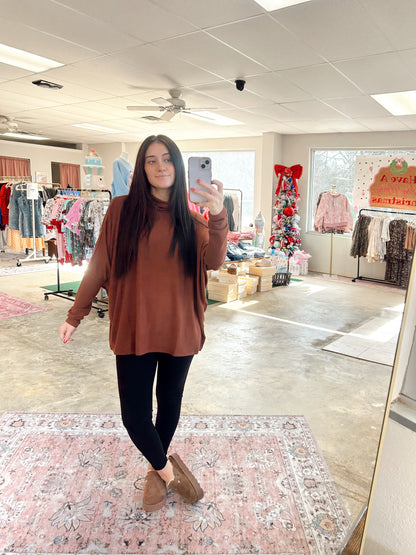 Oversized Turtleneck Dolman Top