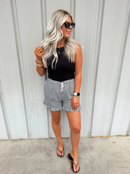 Gingham Ruffle Shorts