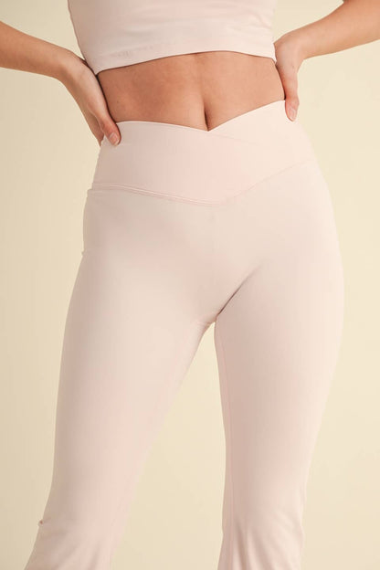 High Waist Crossover Flare Legging