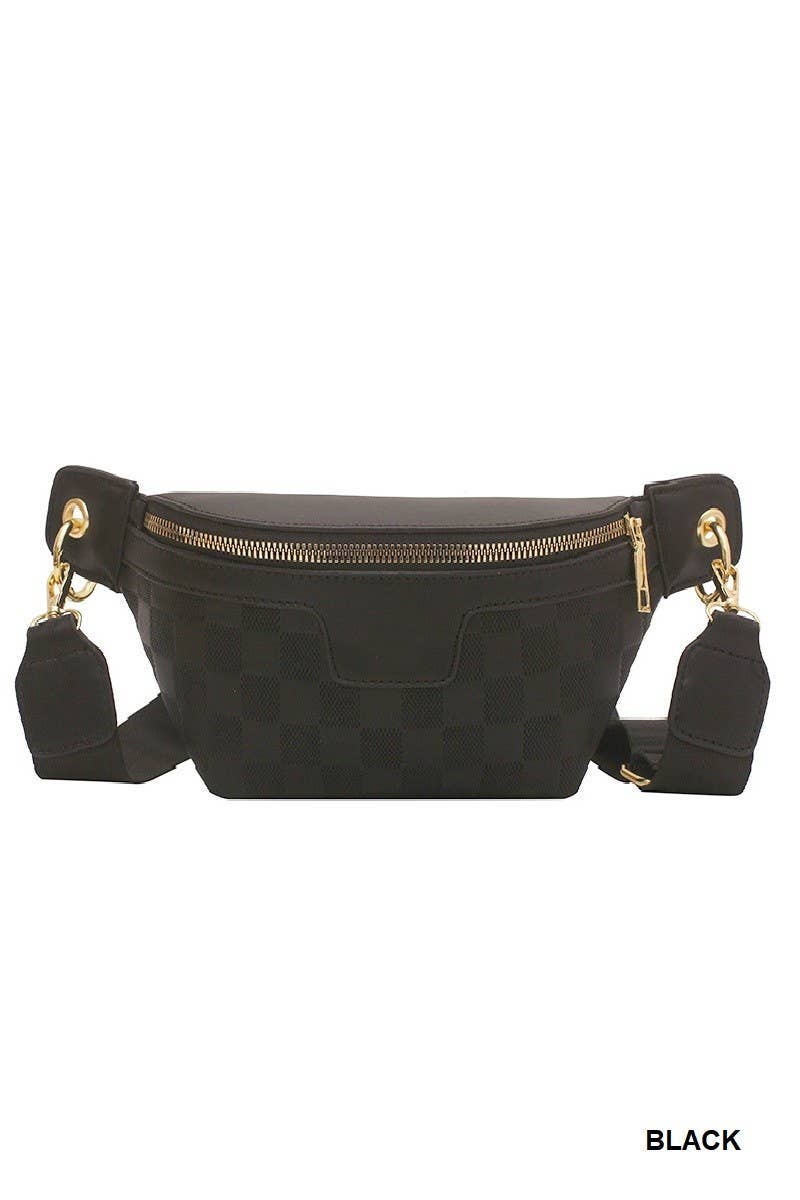 Leather Checkered Bum Bag