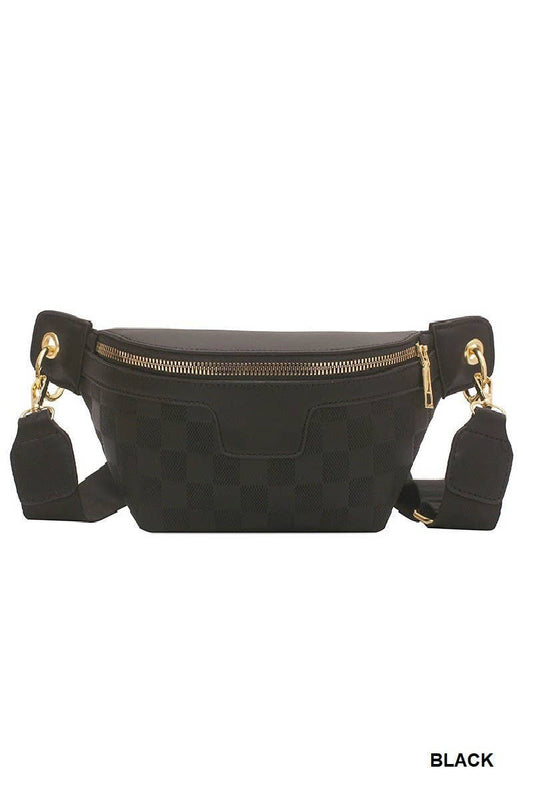 Leather Checkered Bum Bag