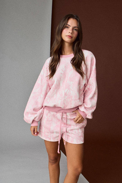 Pink Camo Crewneck Set