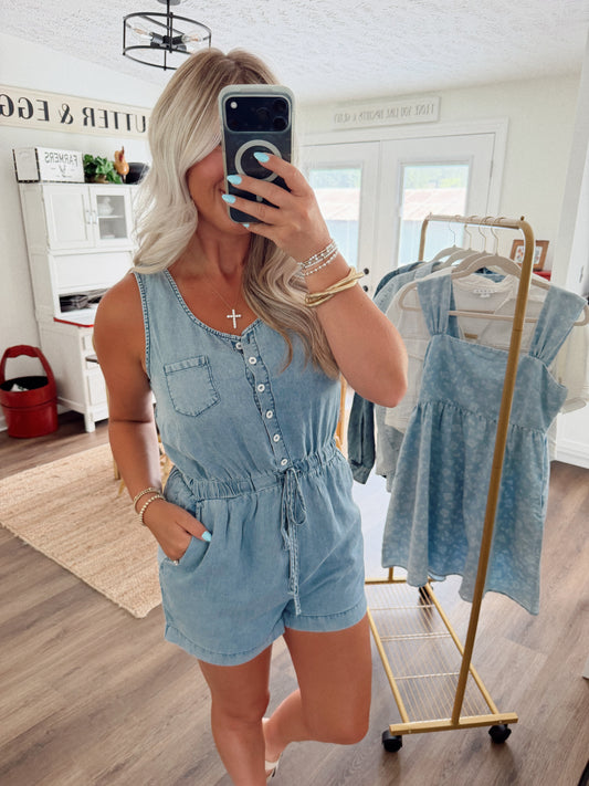 Blue Jean Baby Romper