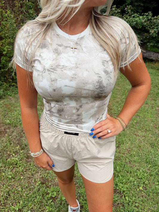 Ash Camo Jersey Baby Tee