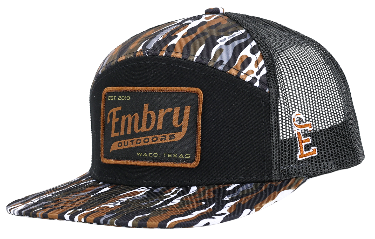 Ranch 7-Panel Retro Black Embry Hat