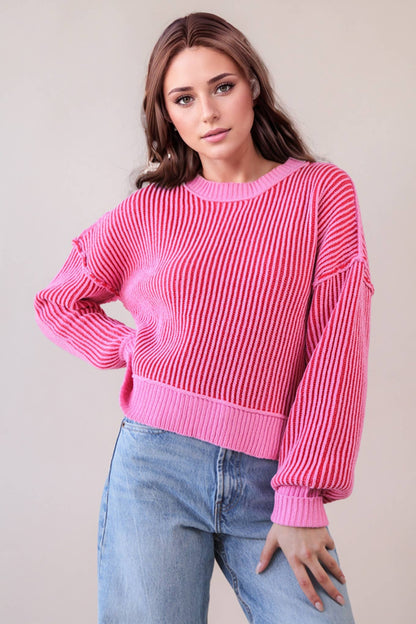 Two Tone Stripe Sweater