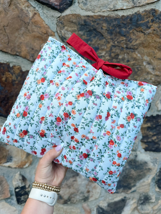 Emilia Red Floral Bible Cover