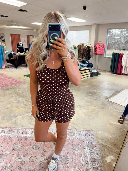 Polka Dot Drawstring Shorts