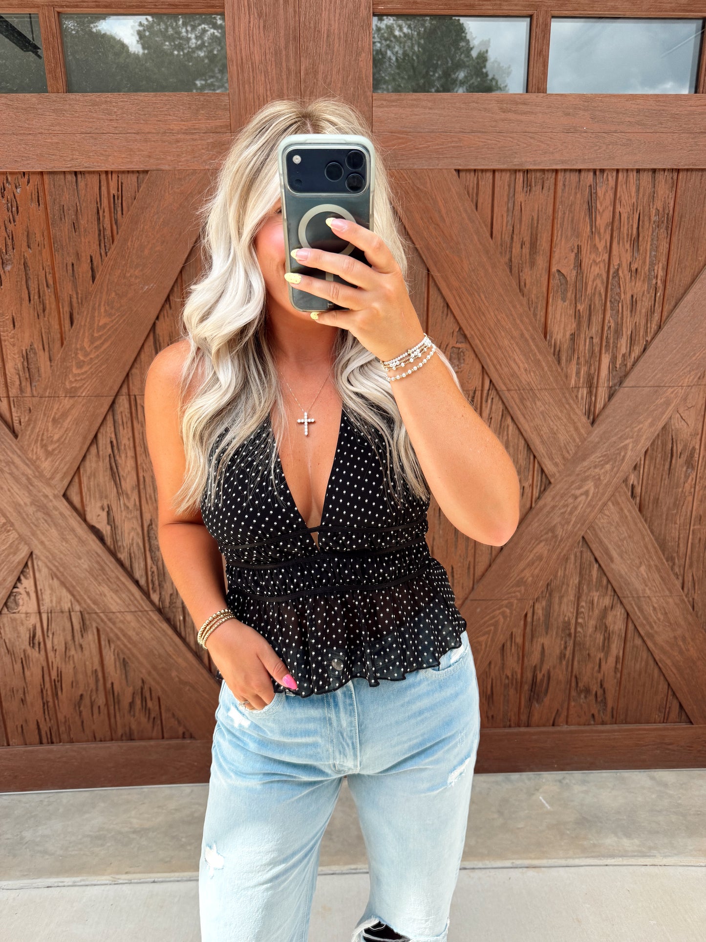 DOTTY Open Back Halter Top
