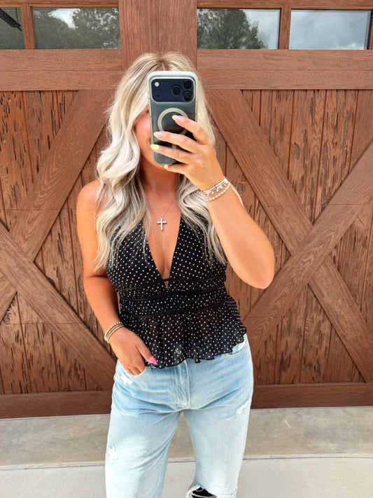 DOTTY Open Back Halter Top