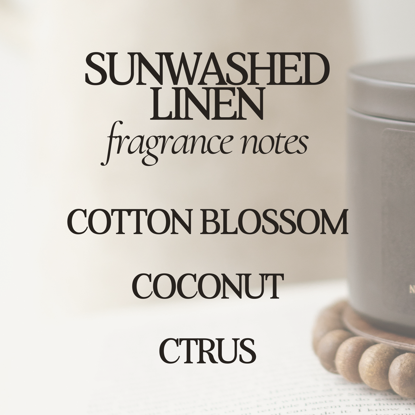 Sunwashed Linen 12 oz Soy Candle - Spring Home Decor & Gifts