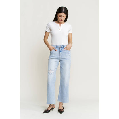 SUPER HIGH WIDE LEG WITH RAW HEM