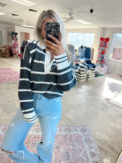 Collared Charcoal Sweater