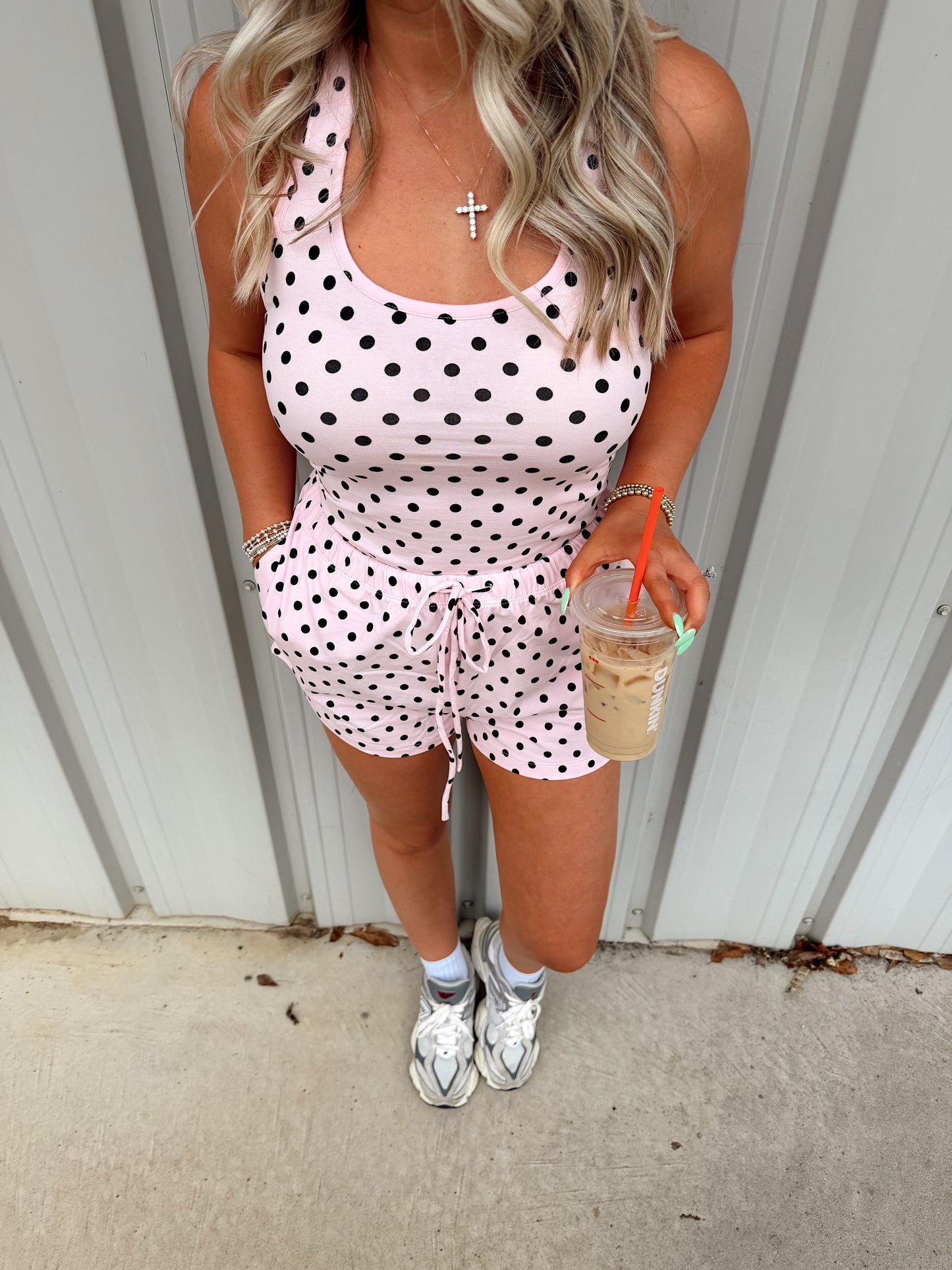 Polka Dot Drawstring Shorts