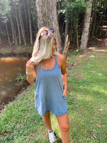 Mineral Washed Mini Dress