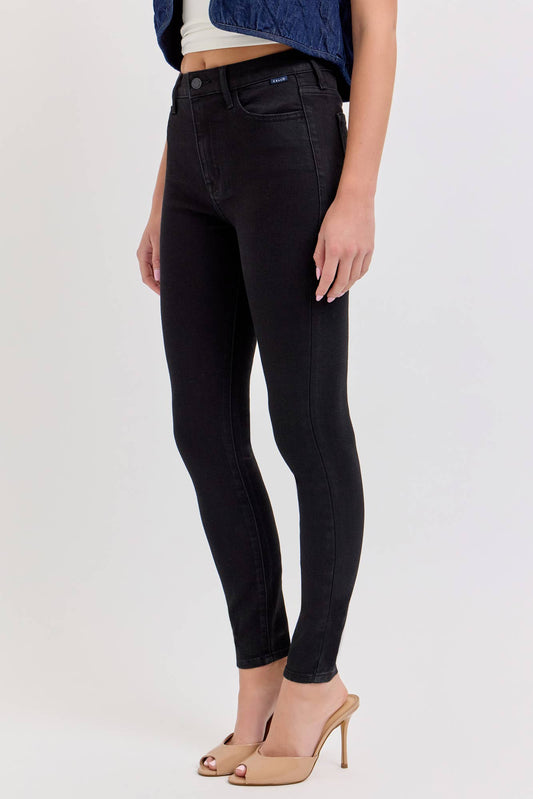Black High Rise Ankle Skinny Jeans