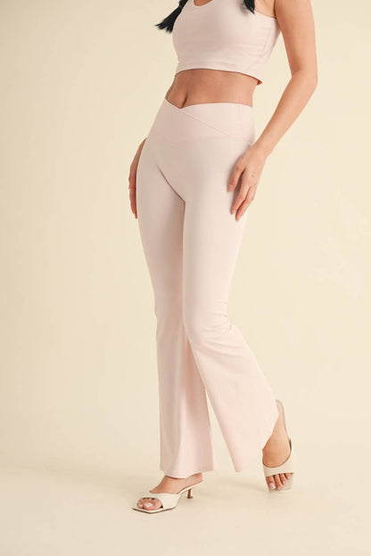 High Waist Crossover Flare Legging