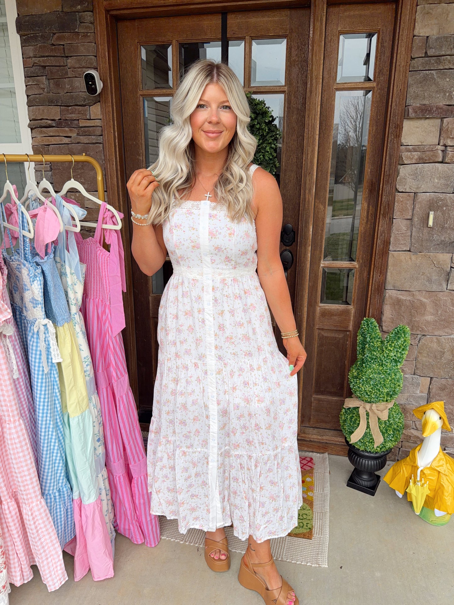 Western Floral Lace Maxi Dress