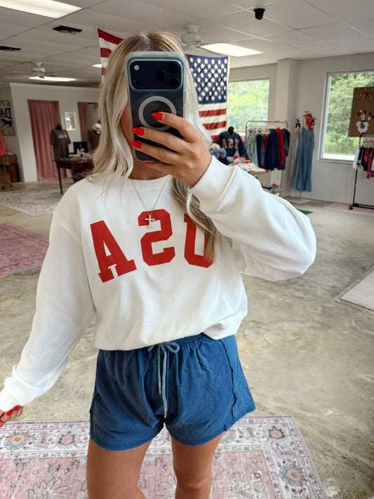 French Terry Crew USA Pullover