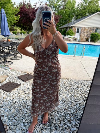 Cocoa Bloom Midi Dress