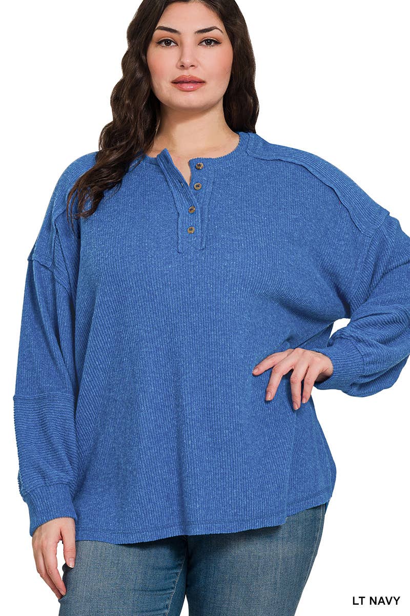 Plus Ribbed Henley