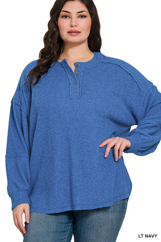 Plus Ribbed Henley