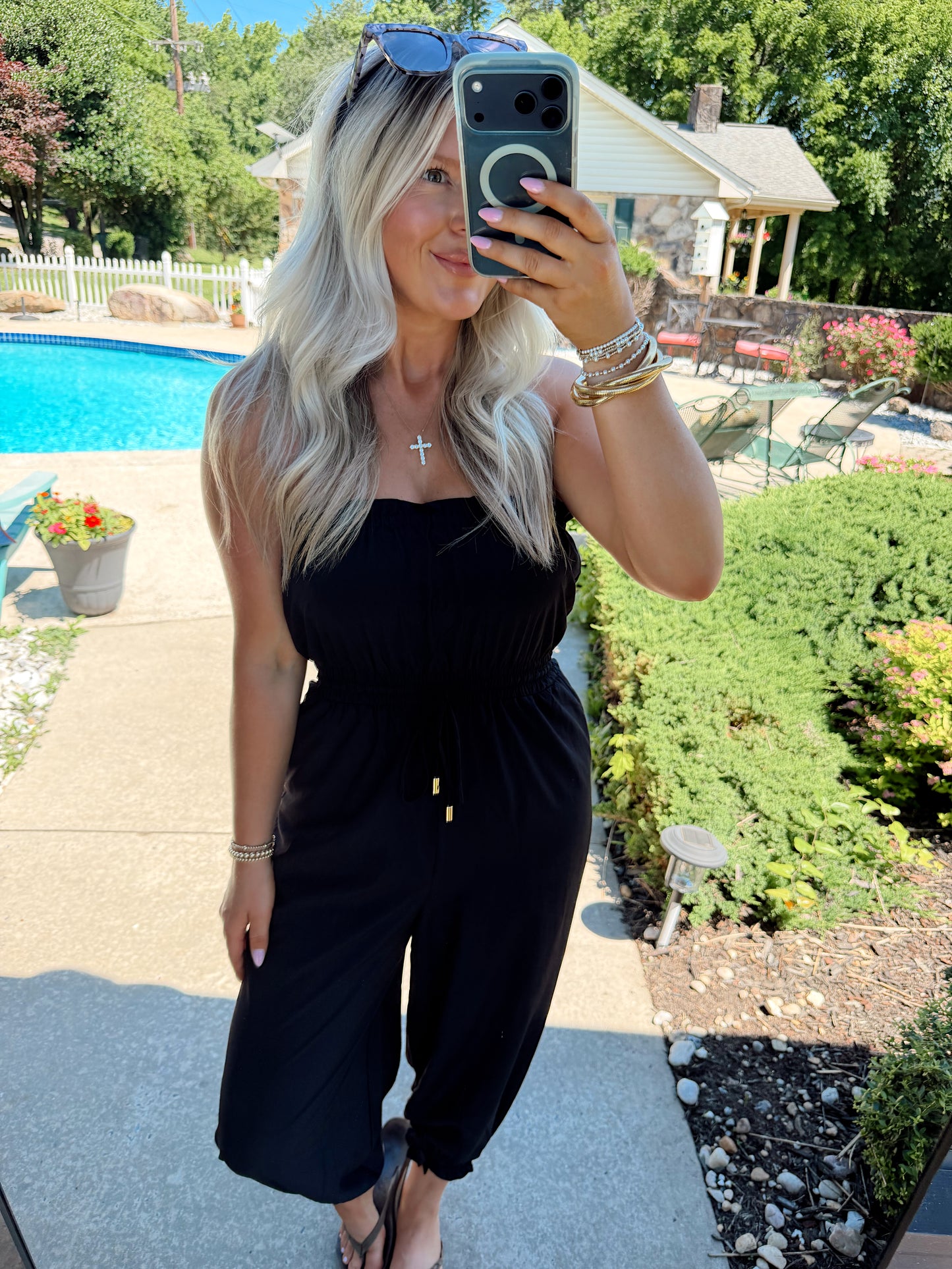 Strapless Balloon Leg Jumpsuit