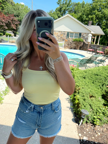 Striped Square Crop Top