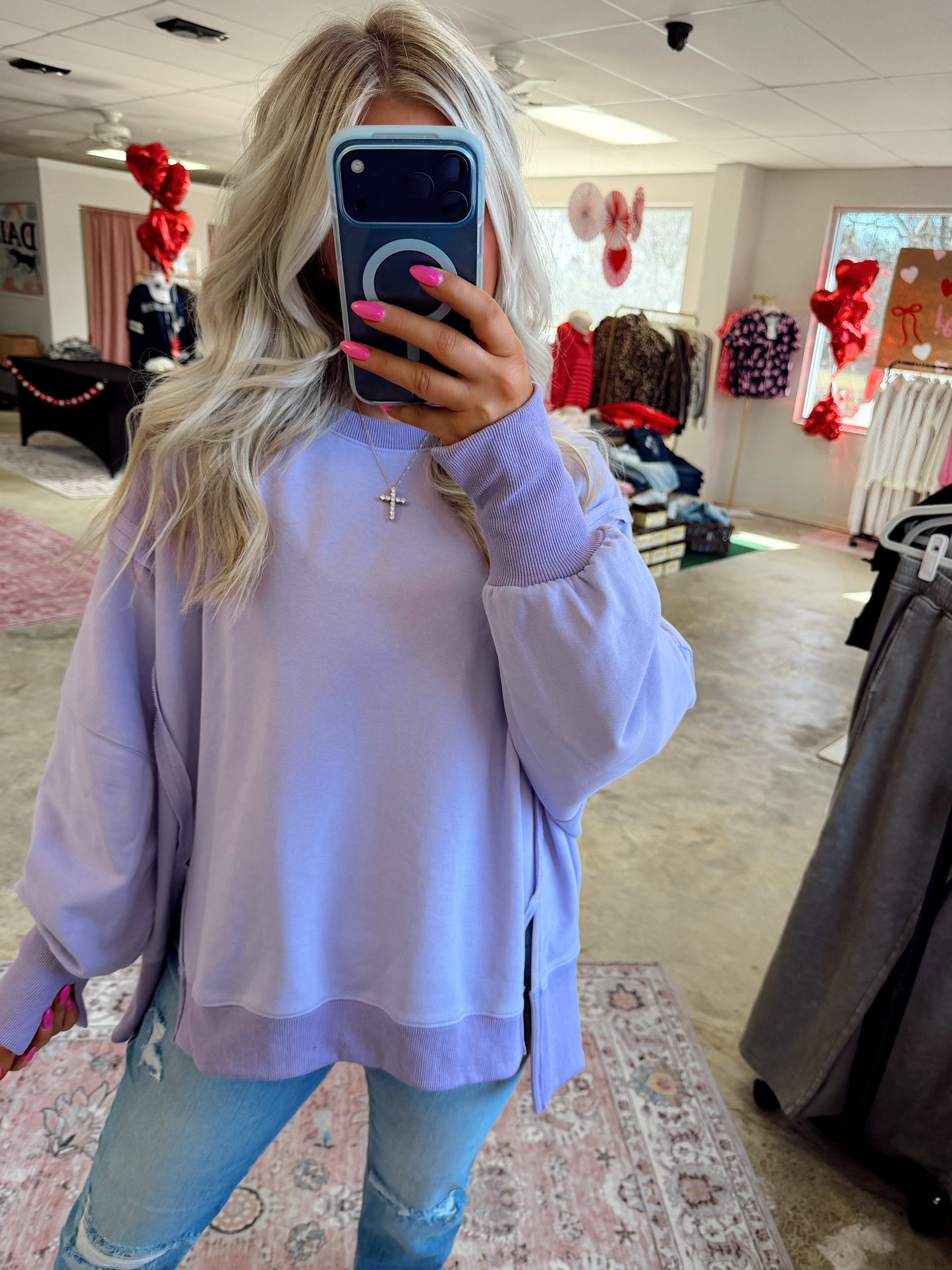 Lilac Hi-low Oversized Pullover