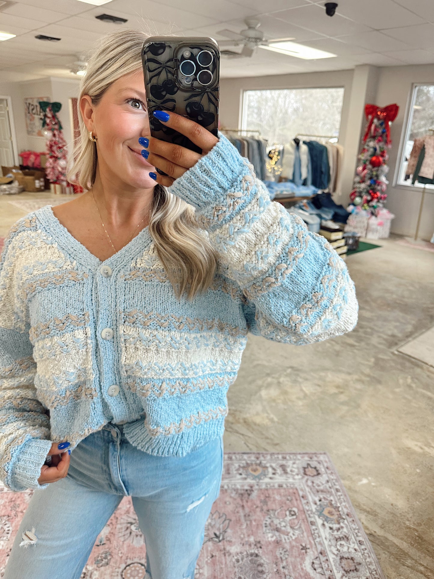 Blue Winter Mix Cardigan