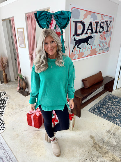 Double Ribbed Exposed Seam Pullover