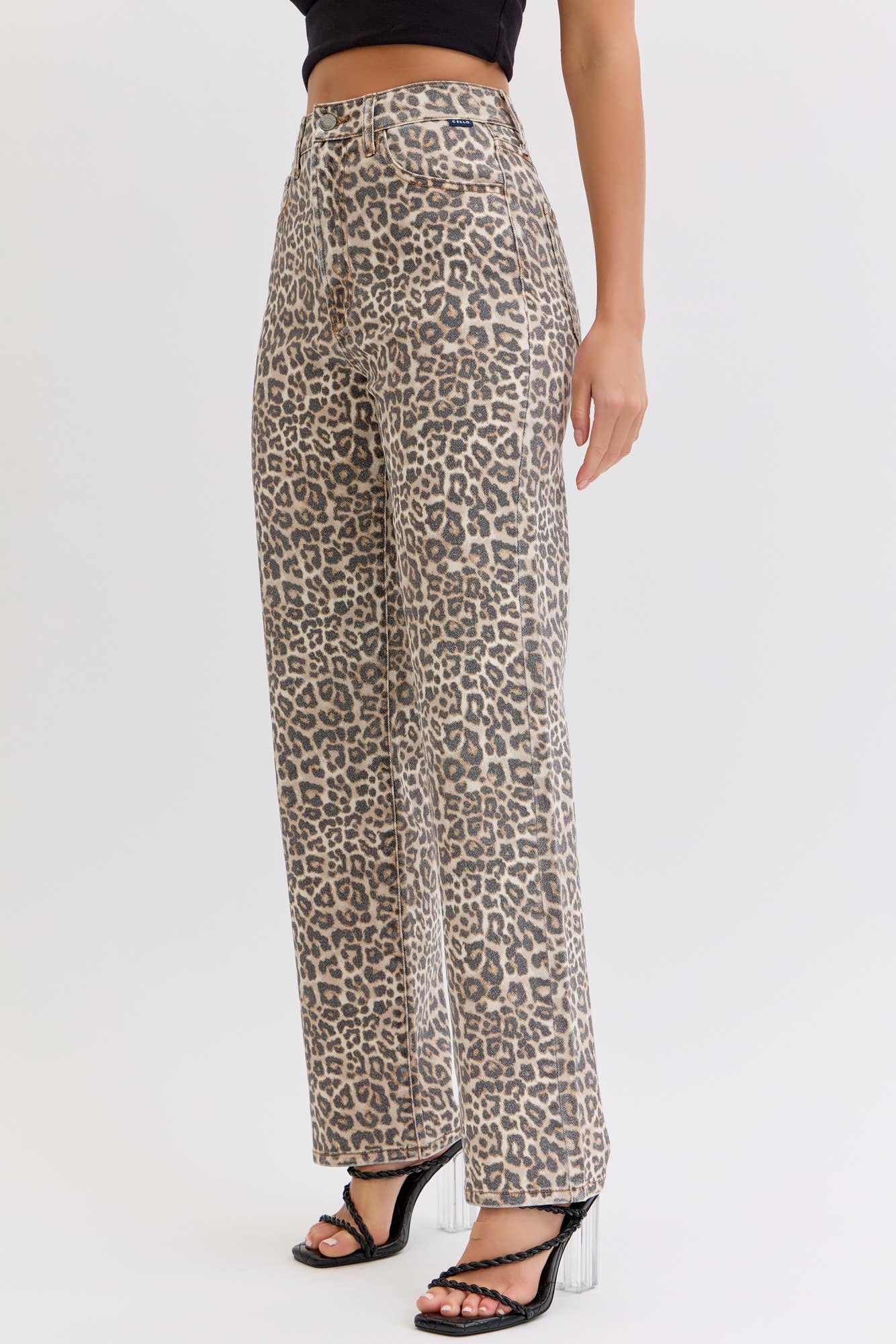 Leopard Super High Rise Dad Jean