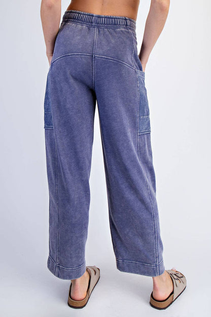 MINERAL WASHED CROPPED CARGO PANT