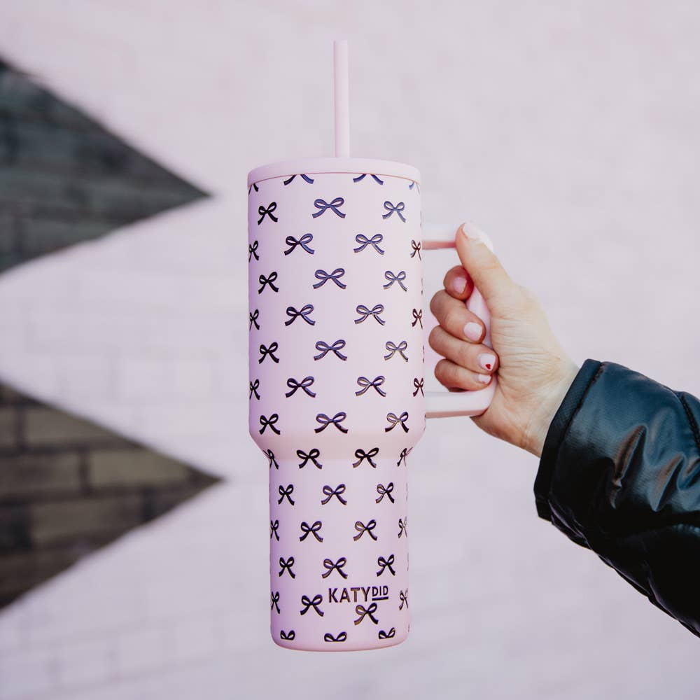 Black & Pink Mini Coquette Bows Tumbler