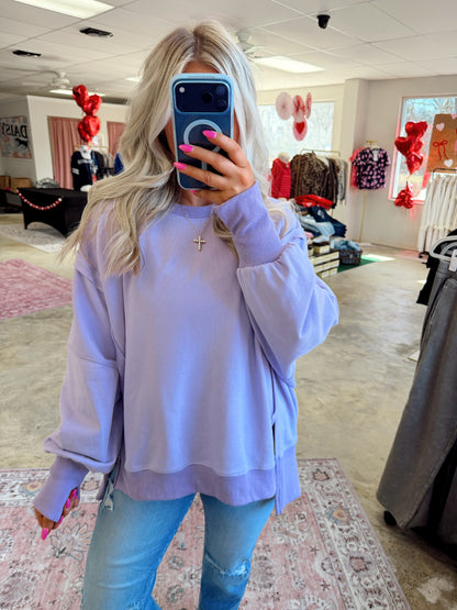Lilac Hi-low Oversized Pullover