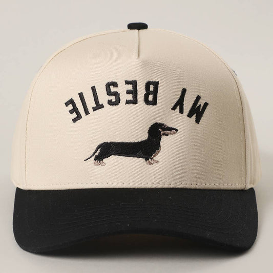 MY BESTIE Dachshund Embroidered Hat