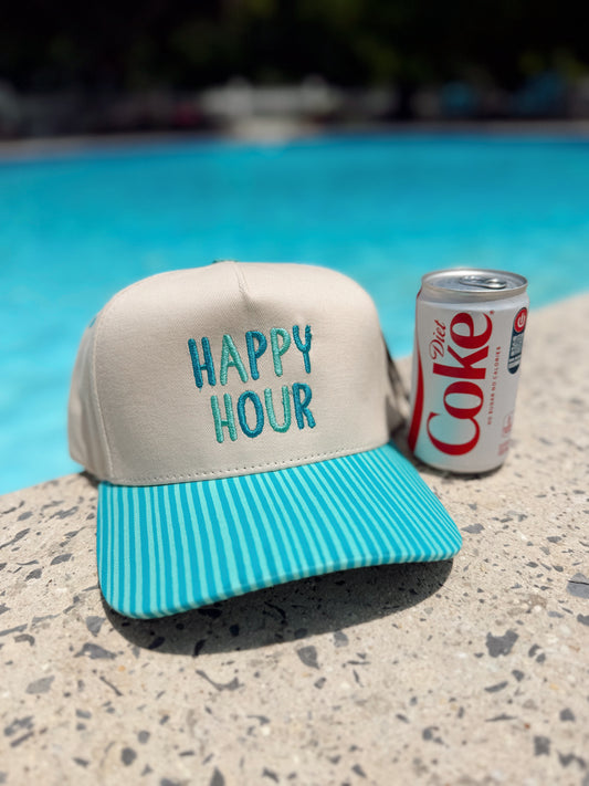 Happy Hour Striped Hat