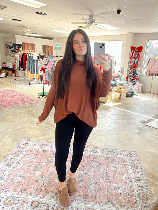 Oversized Turtleneck Dolman Top