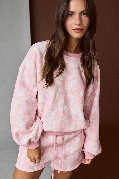 Pink Camo Crewneck Set