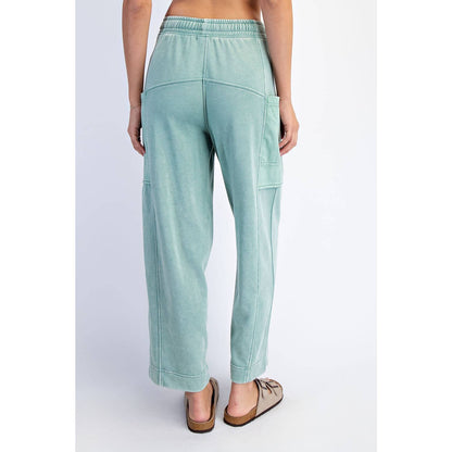 MINERAL WASHED CROPPED CARGO PANT