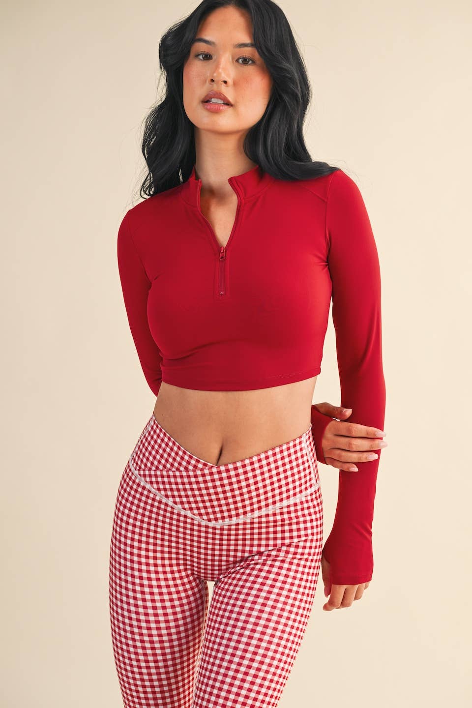 Performance Fitted Crop Pullover with Half Zip