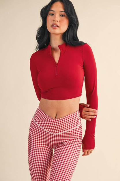 Performance Fitted Crop Pullover with Half Zip