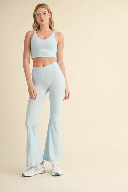 High Waist Crossover Flare Legging