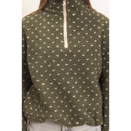Polka Dot Sherpa Pullover