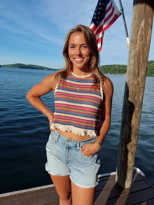 MULTI COLOR KNIT TOP