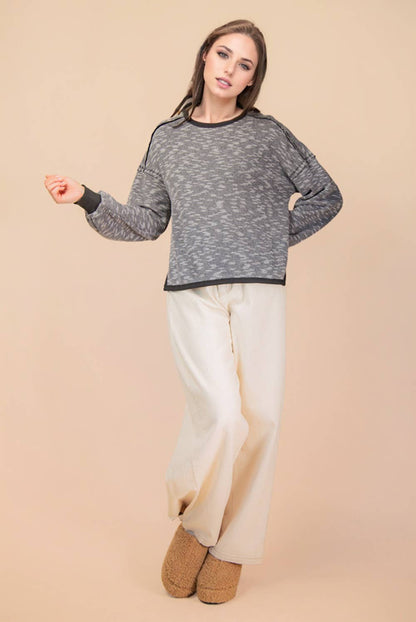PLUS SIZE Textured Casual Top