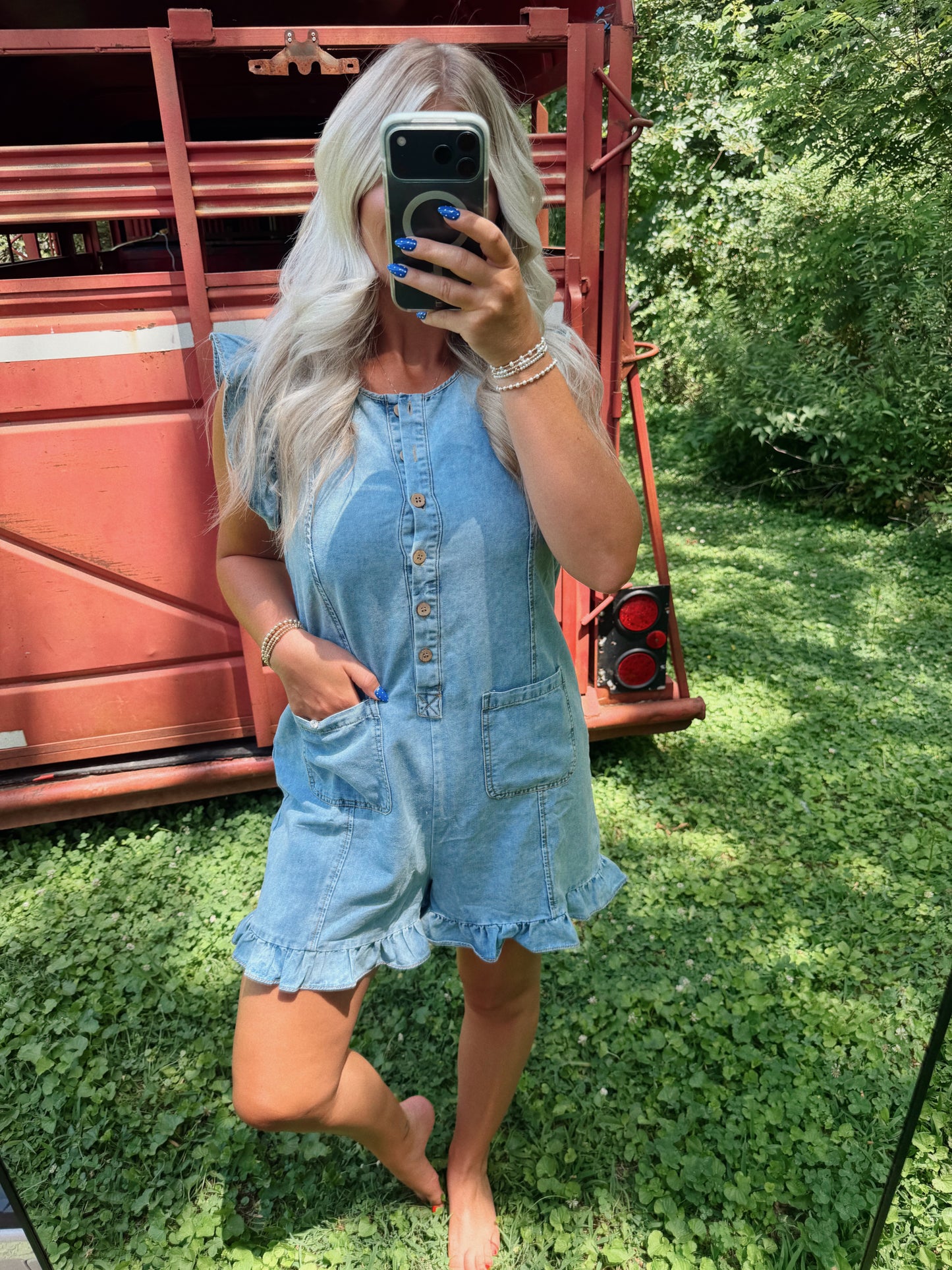 Barefoot Blue Jean Romper